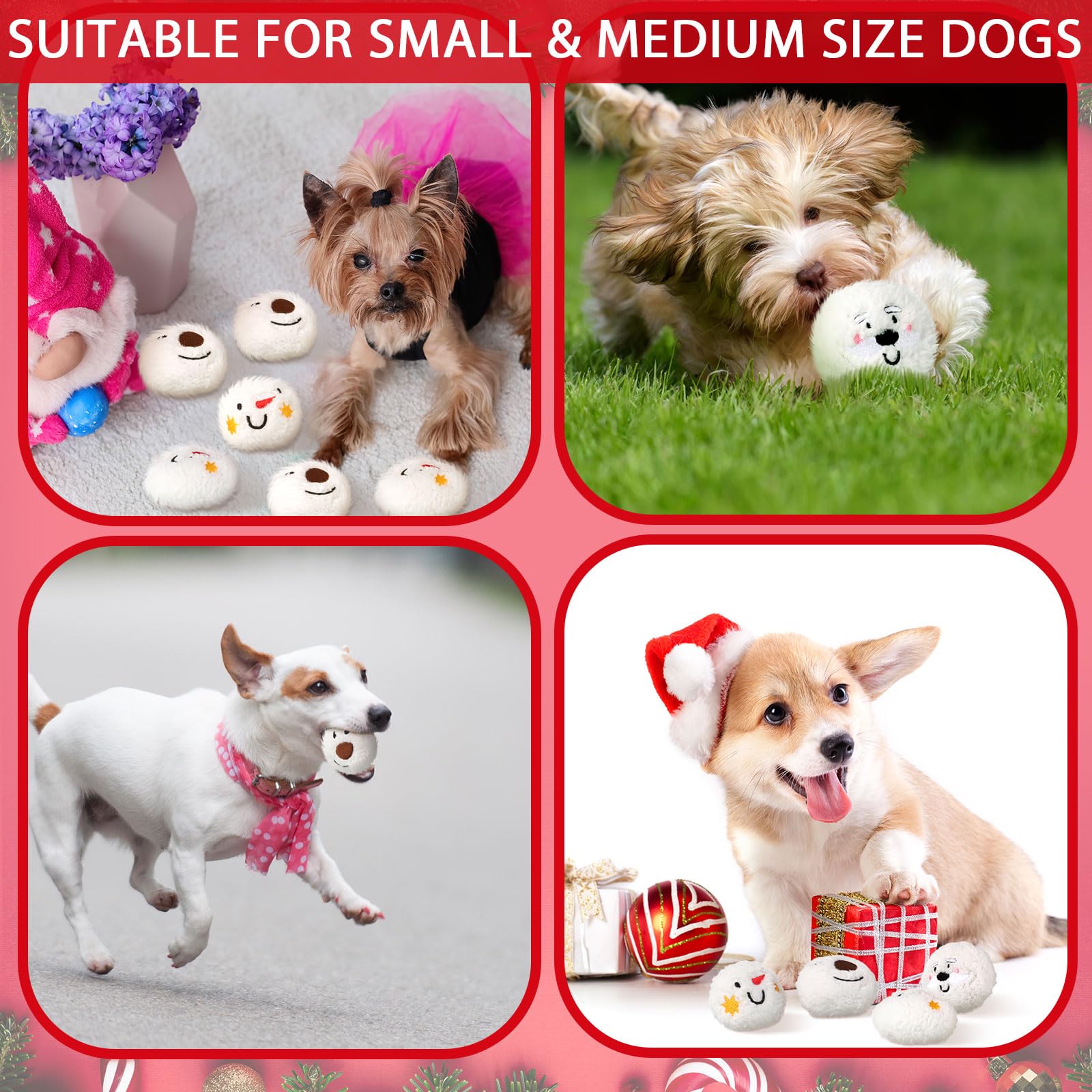 Syhood bolas nieve para perros durables: juego continuo con 60 piezas.