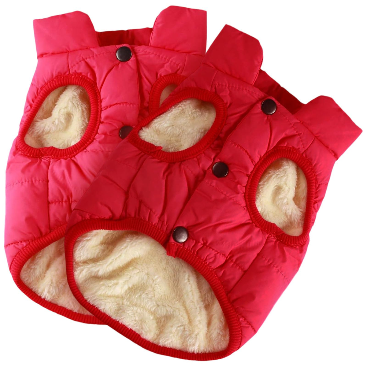 Syhood cazadora para perro con doble forro de felpa rojo, abrigo cálido.