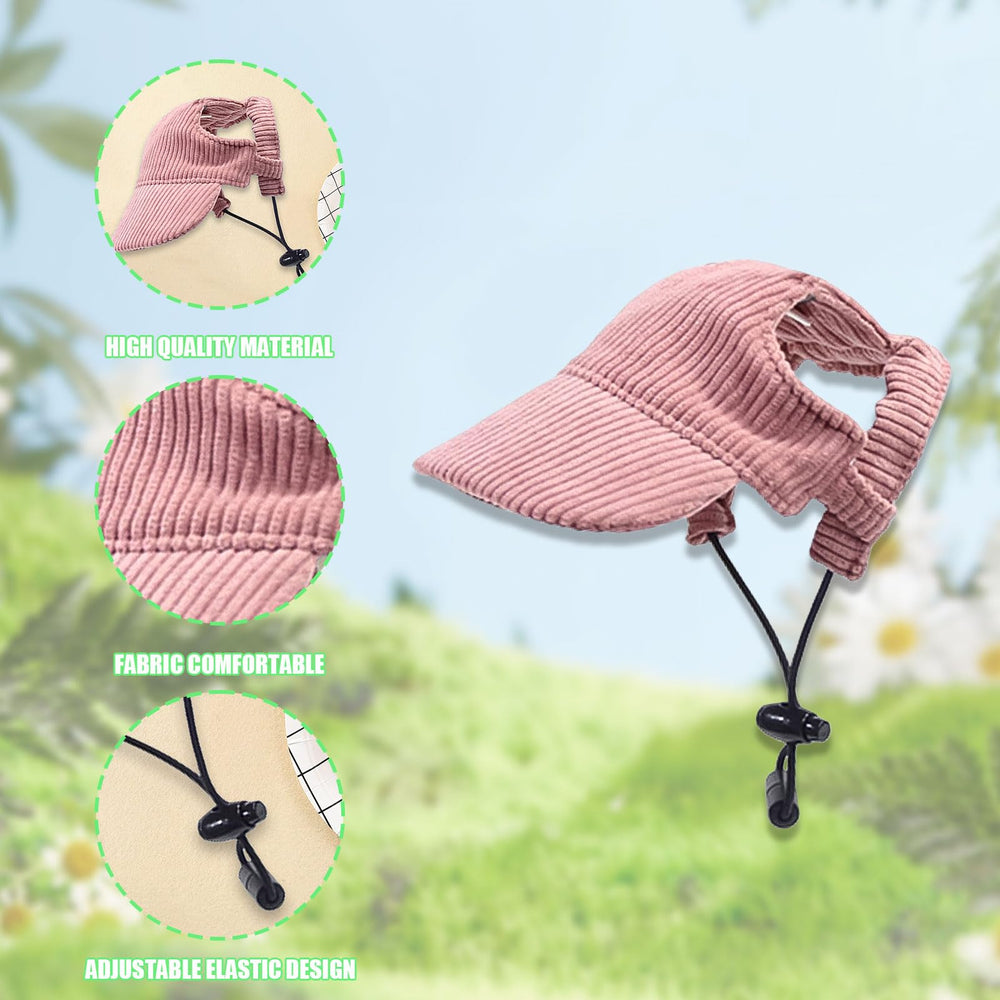 Sombrero ajustable Symphonyw para perro, rosa, cómodo en salidas al aire libre.