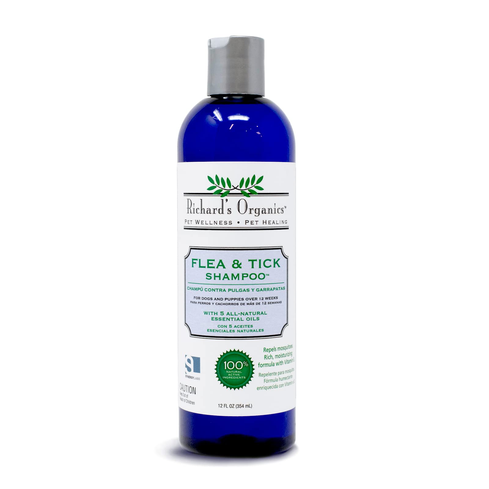 Richard’s Organics champú antipulgas y garrapatas para perros en botella