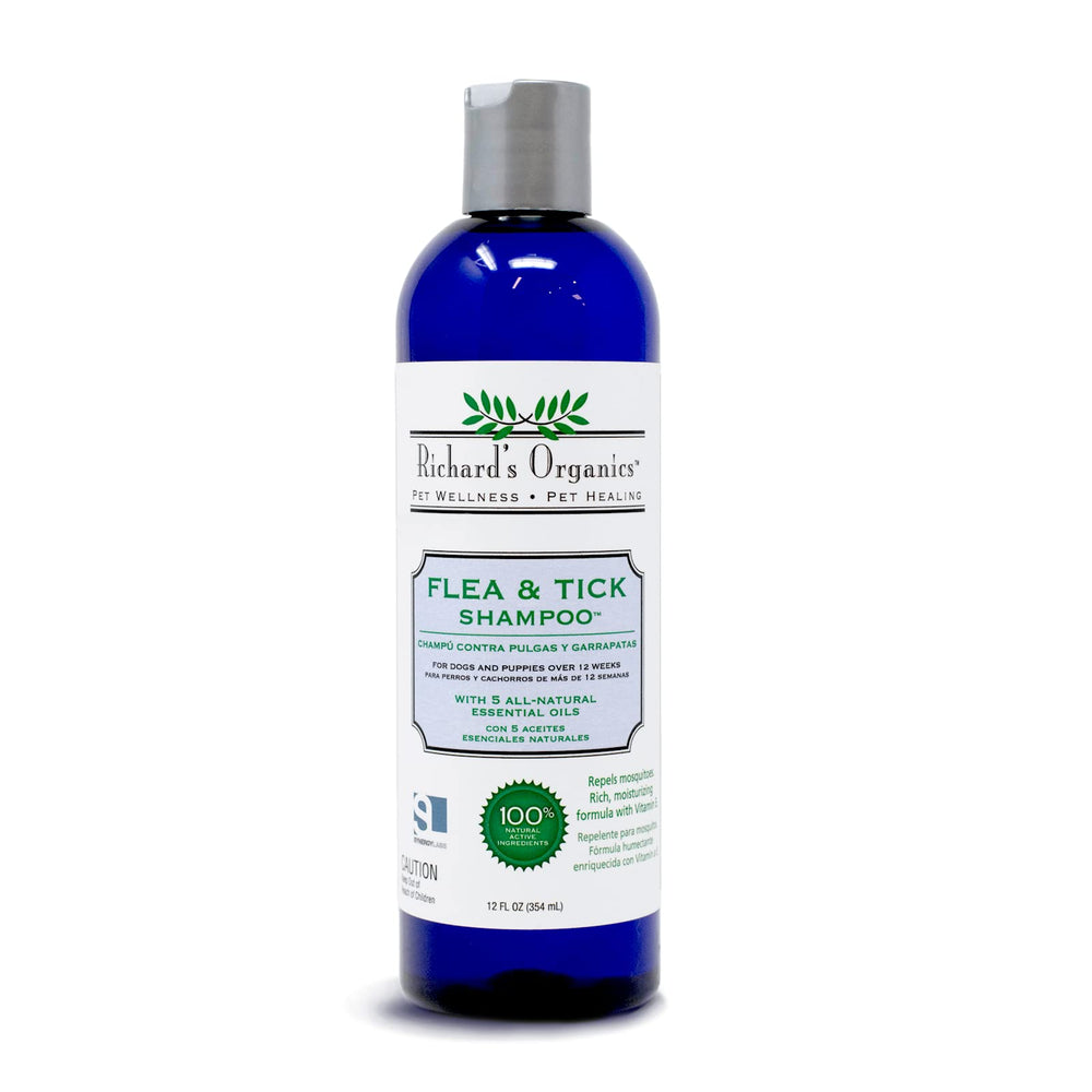 Richard’s Organics champú antipulgas y garrapatas para perros en botella