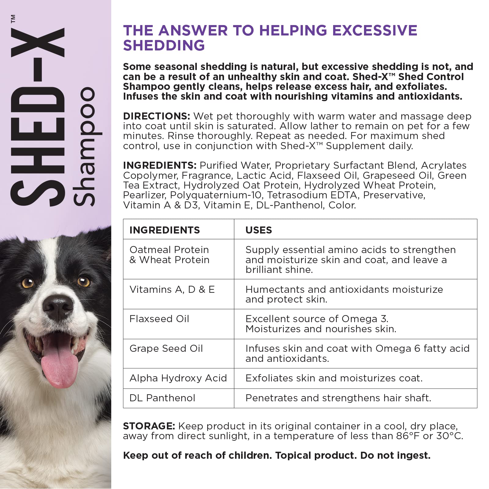 Shed-X: cuidado de piel y pelaje con vitaminas y antioxidantes.