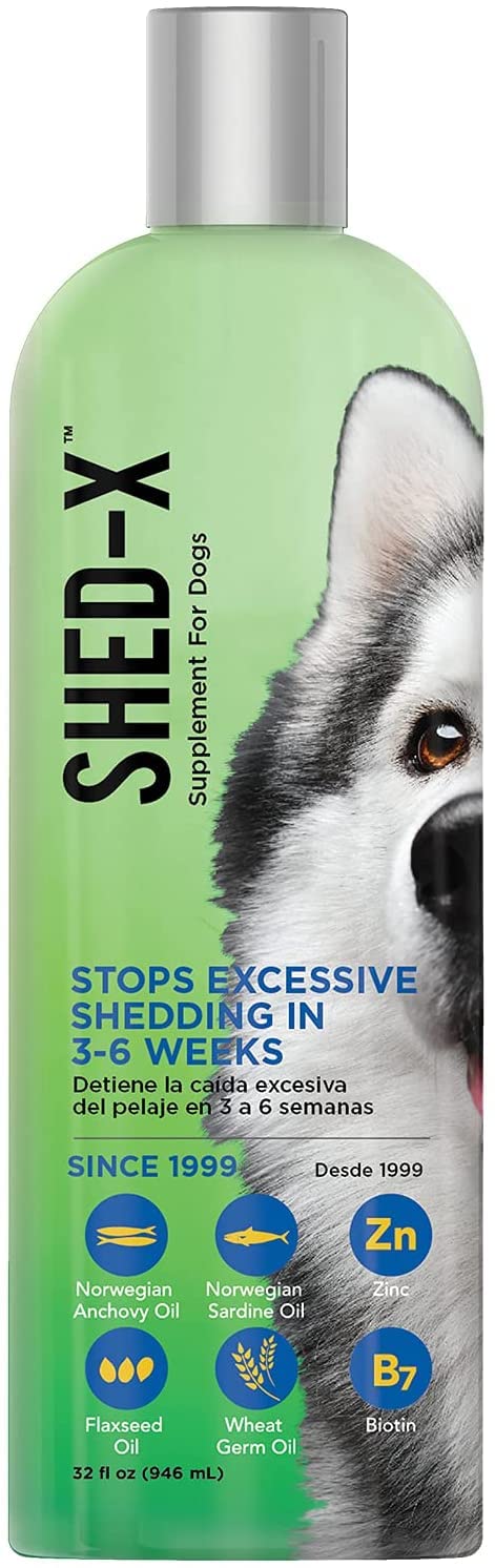 SynergyLabs Shed-X: botella líquida para perros, apoyo al pelaje saludable