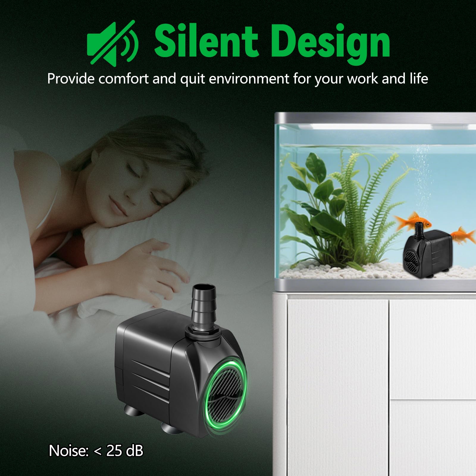 SYSENCIAGA bomba submersible con 3 boquillas para chorros personalizables