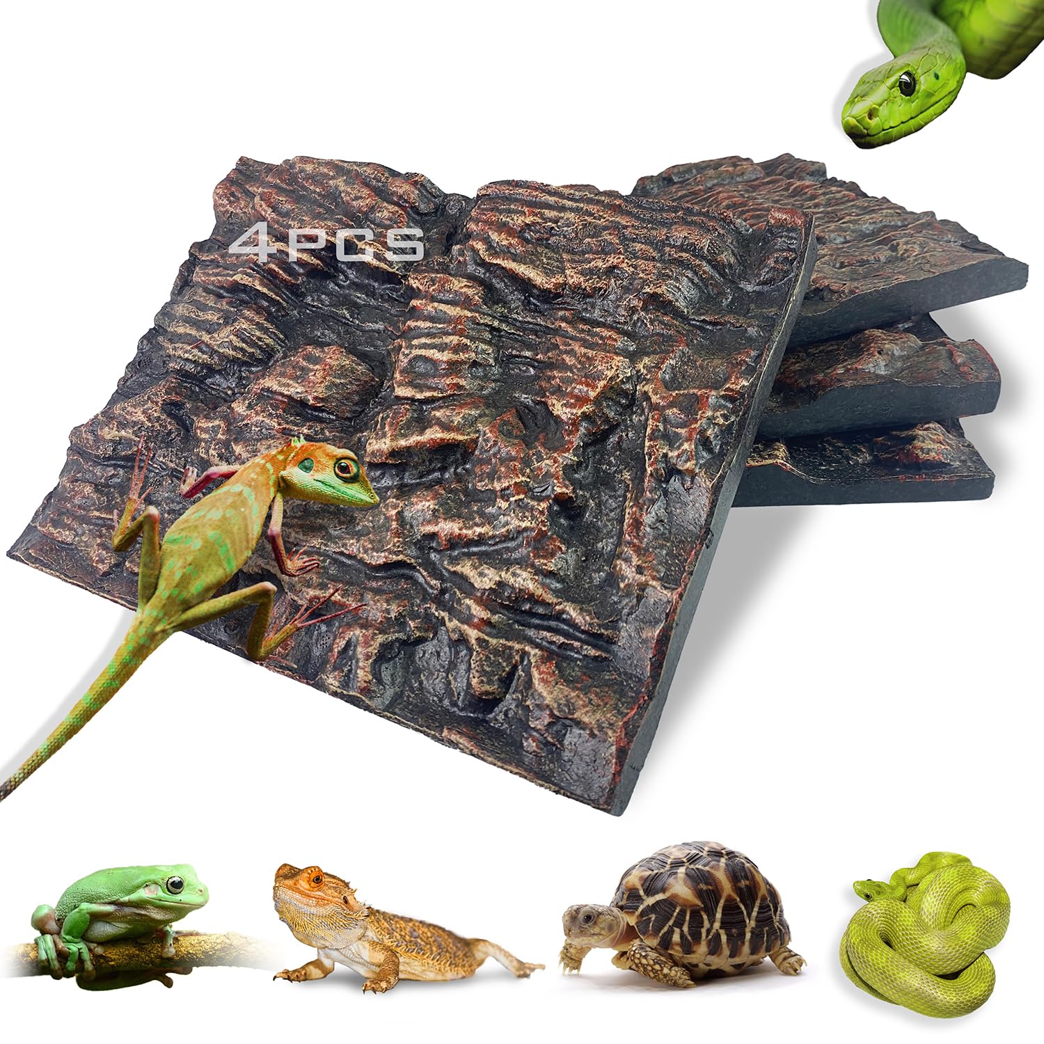Sysmashing fondo roca 3D para terrario, superficie de escalada segura para reptiles.