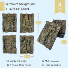 Sysmashing fondo roca 3D para terrario facilita decoración versátil para tortugas
