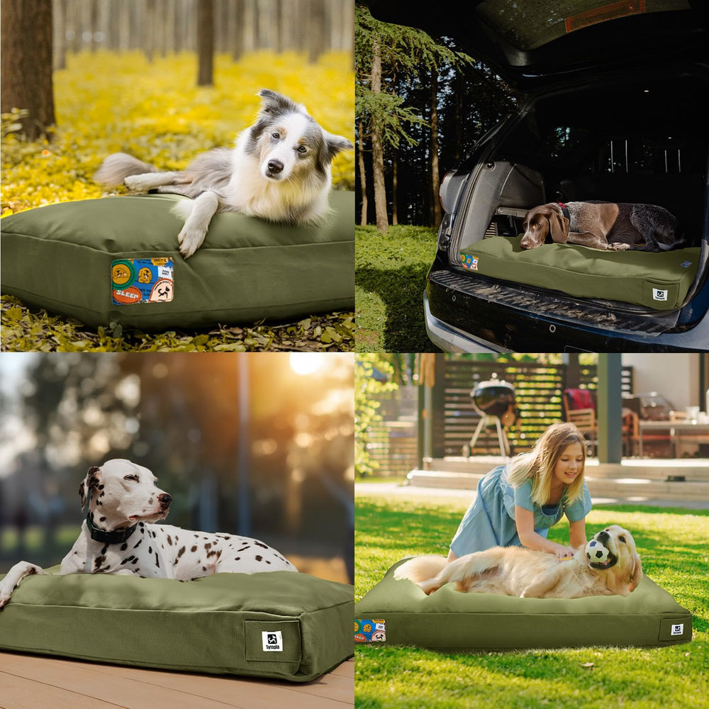 Uso interior o exterior con cama Sytopia, soporte estable para mascotas.