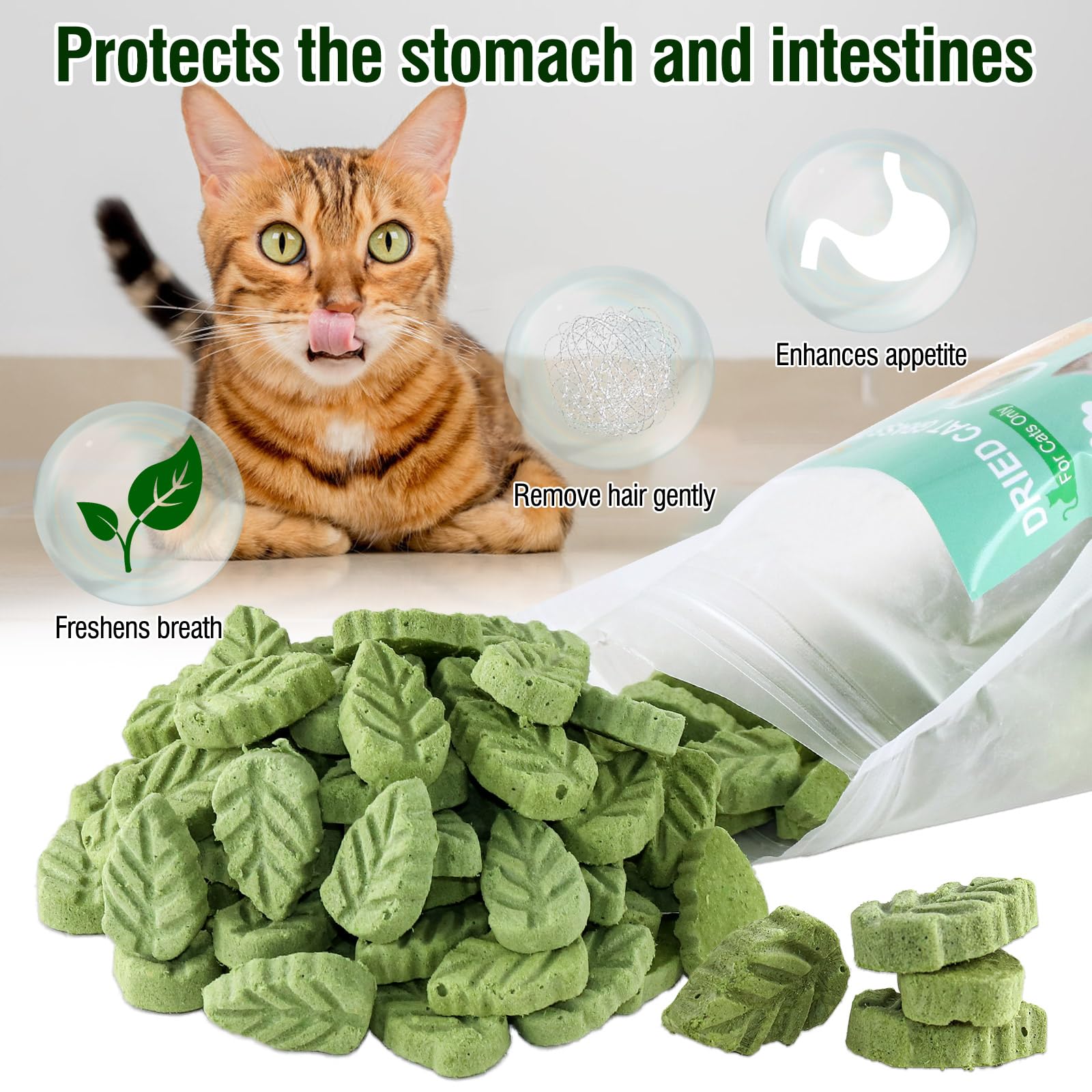 SYWUAII hierba para gatos snack natural: opción sabrosa que puede ayudar a suavizar la digestión.