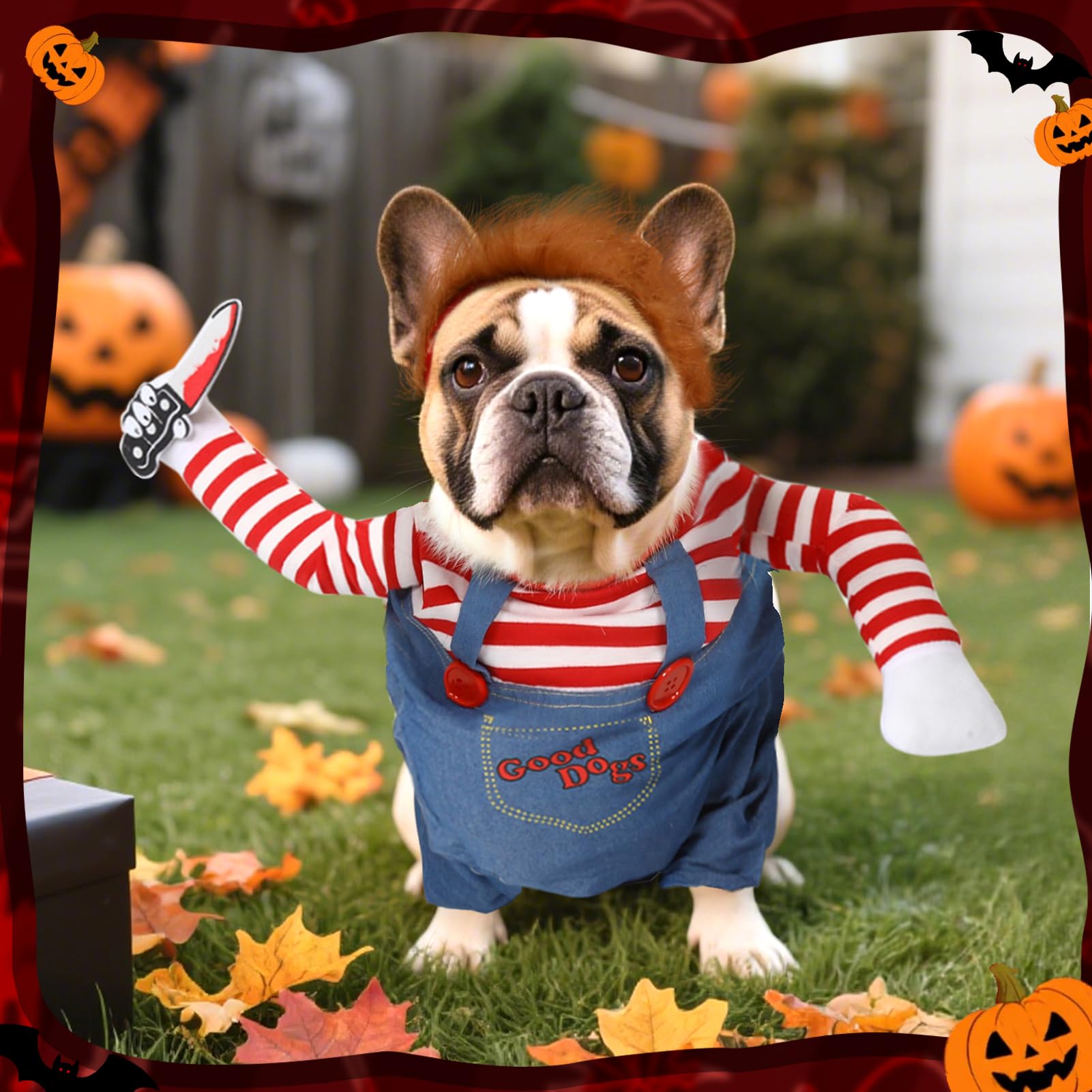 Disfraz T2Y Chucky XXL; ajuste seguro para desfiles y sesiones fotográficas.