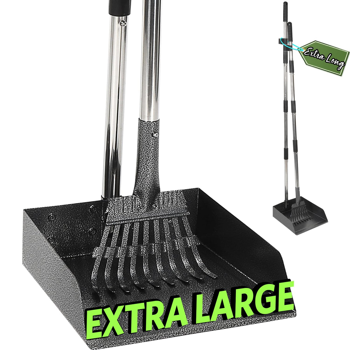 T2Y recogedor de heces con manija de 48 pulgadas para limpieza ergonómica