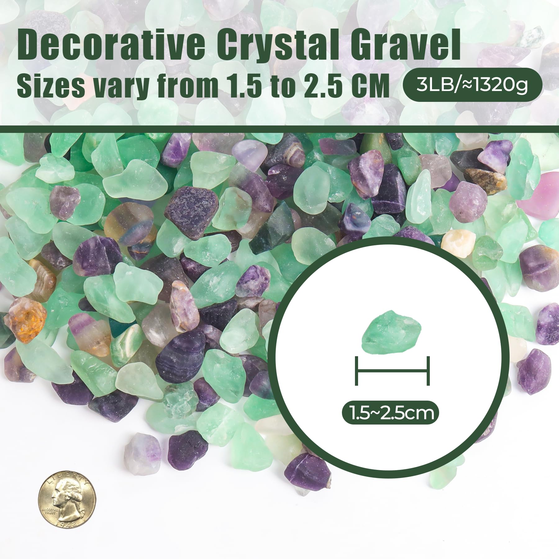 T4U Fluorita: grava para terrario de plantas con color