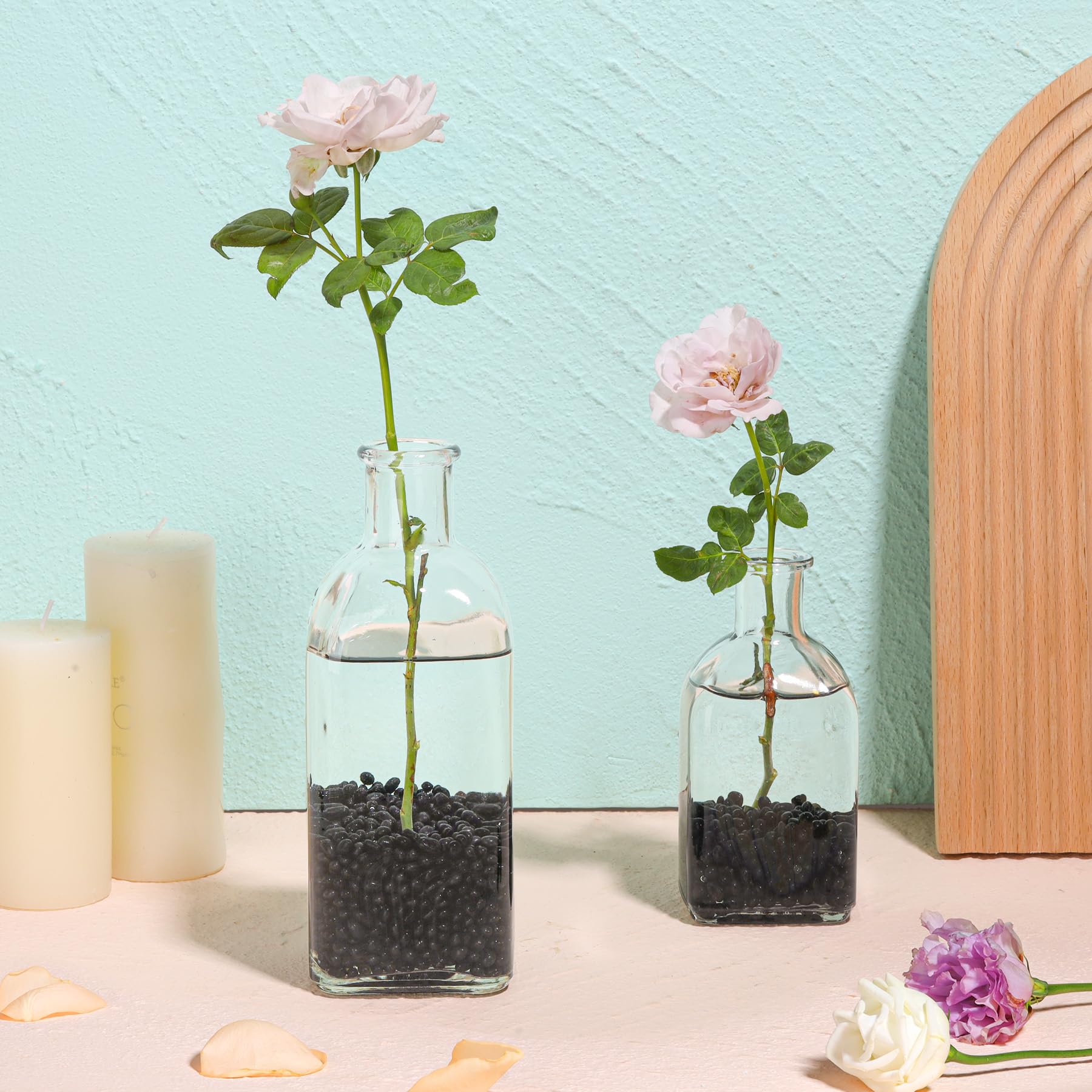Piedras polidas negras de T4U para plantas y decoraciones