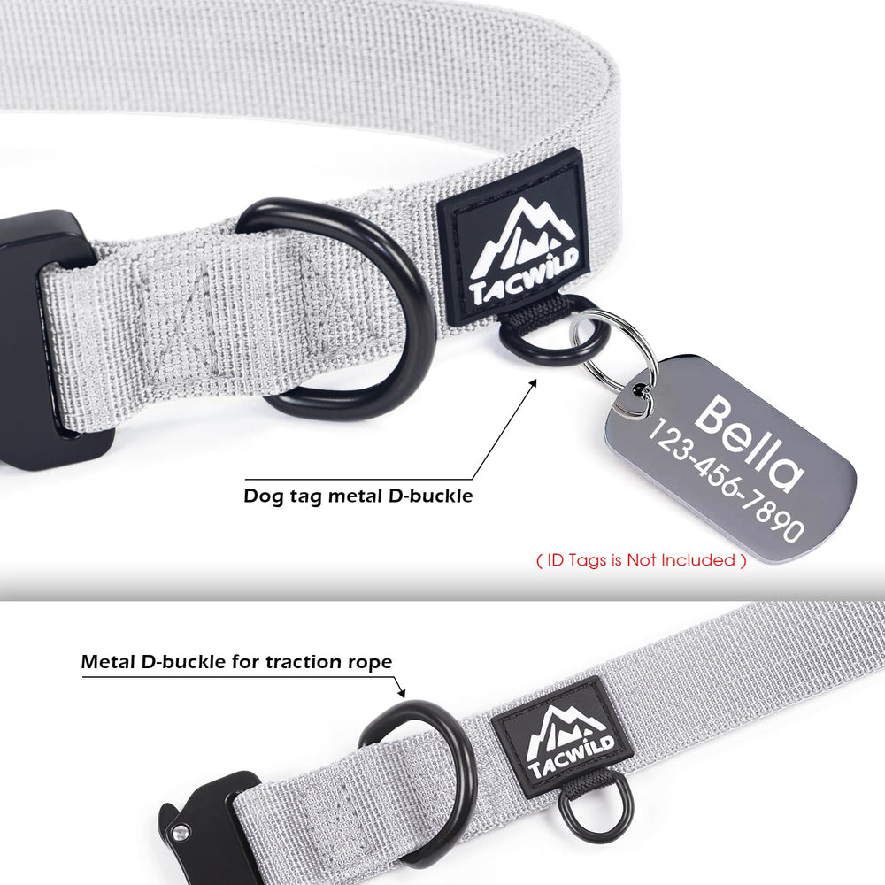 Tacwild collar con anilla en D para etiquetas e identificación.