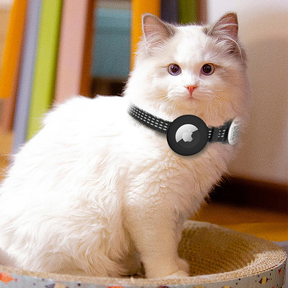 Taghelp collar para gato con AirTag banda reflectante para visibilidad