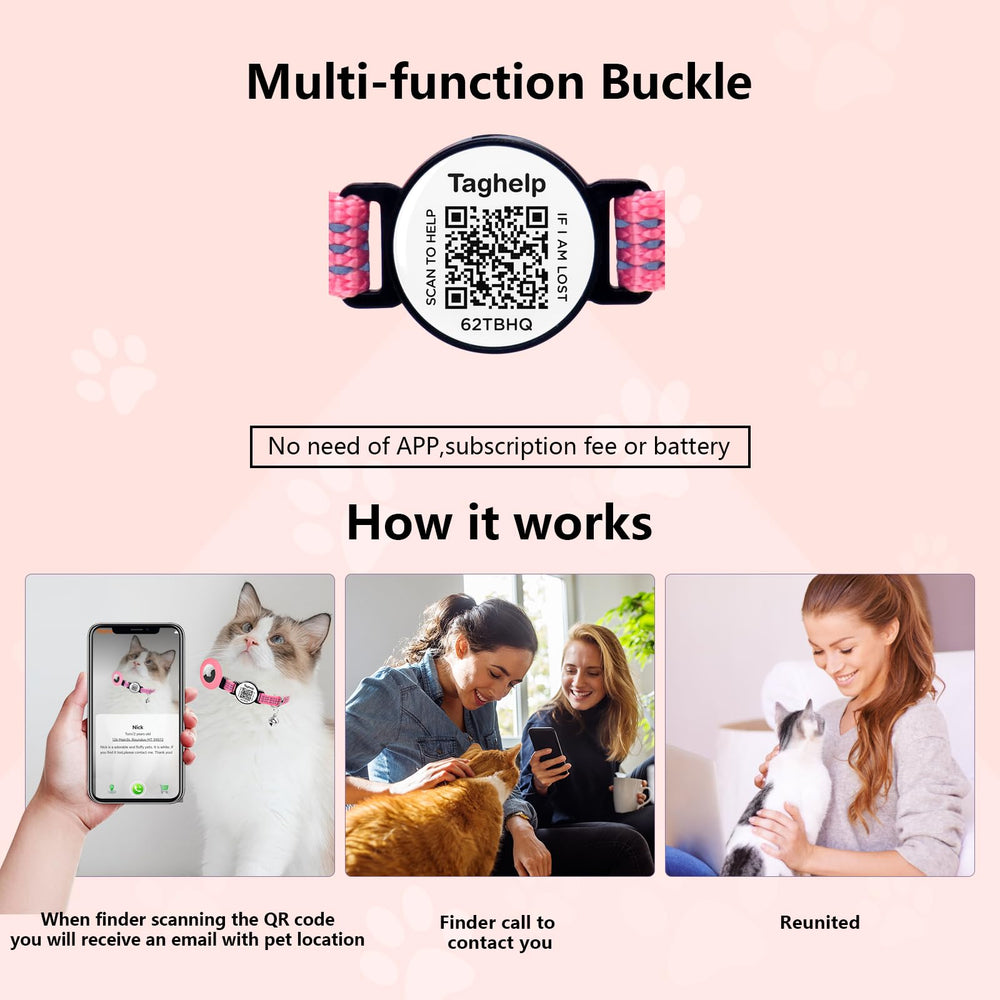 Taghelp collar para gato con AirTag y doble anti pérdida
