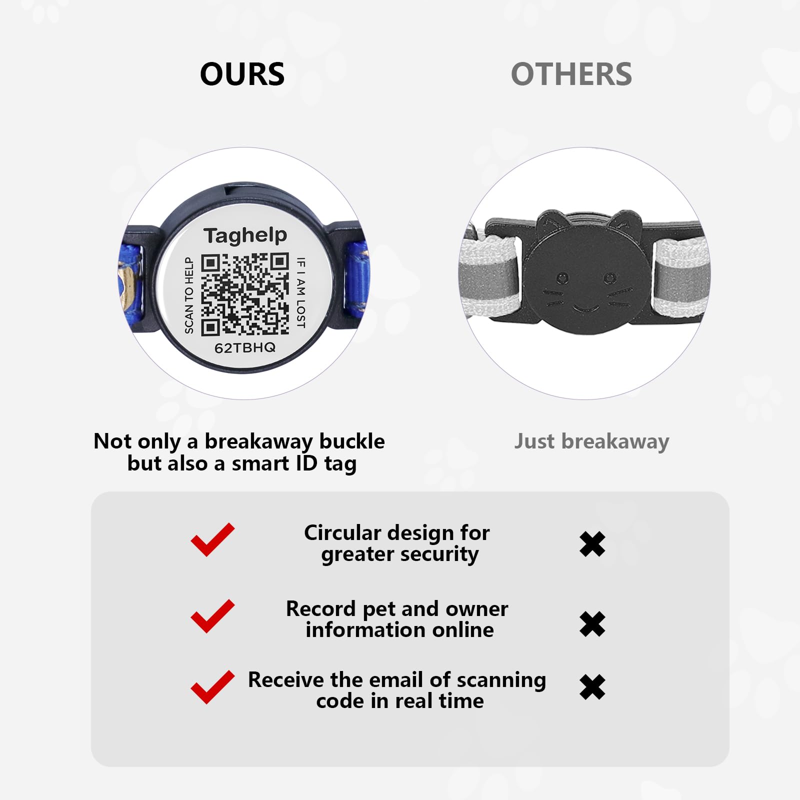Taghelp collar diseño luna-estrellas, añade estilo y localización fácil.