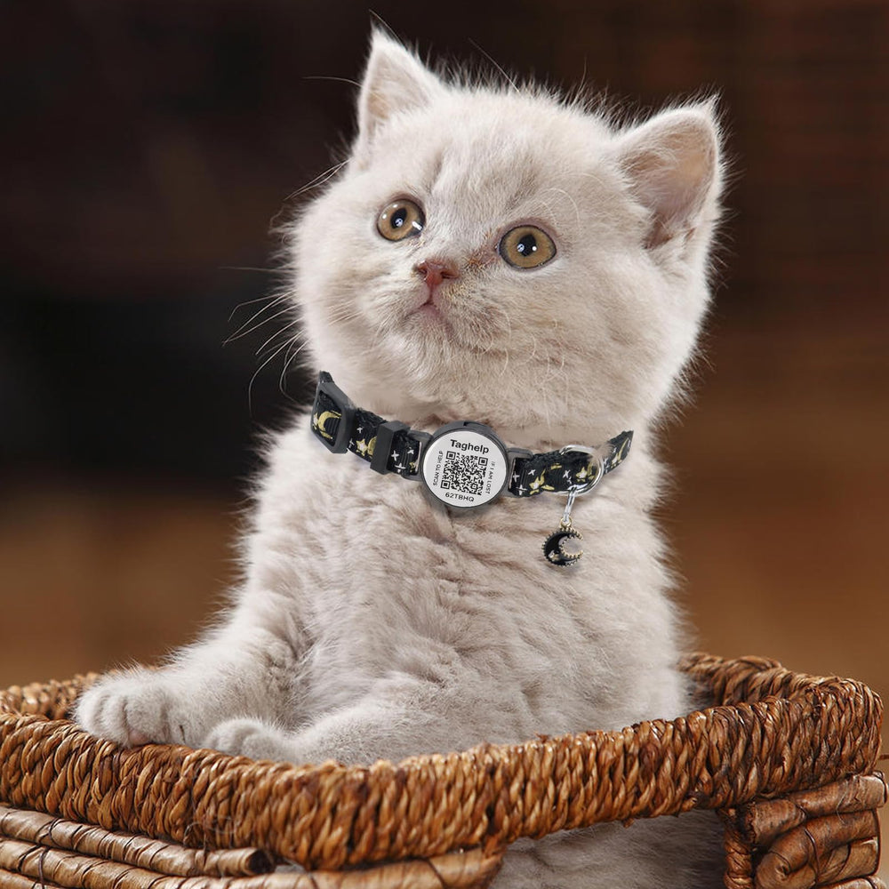 Taghelp collar gato nylon suave, cómodo para uso diario.