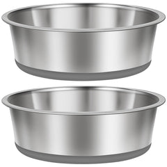 Taglory dos tazones de acero inoxidable frente para comidas y agua duraderas.
