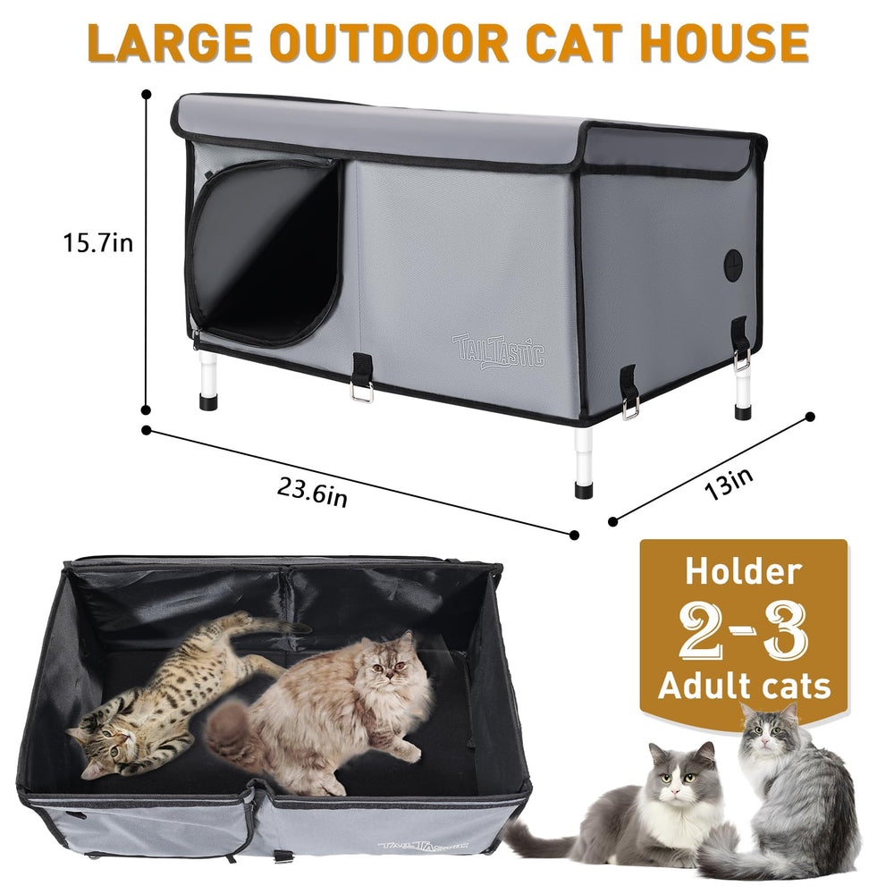 TailTastic casa-gato plataforma elevada mantiene seco el interior y mejora la circulación.