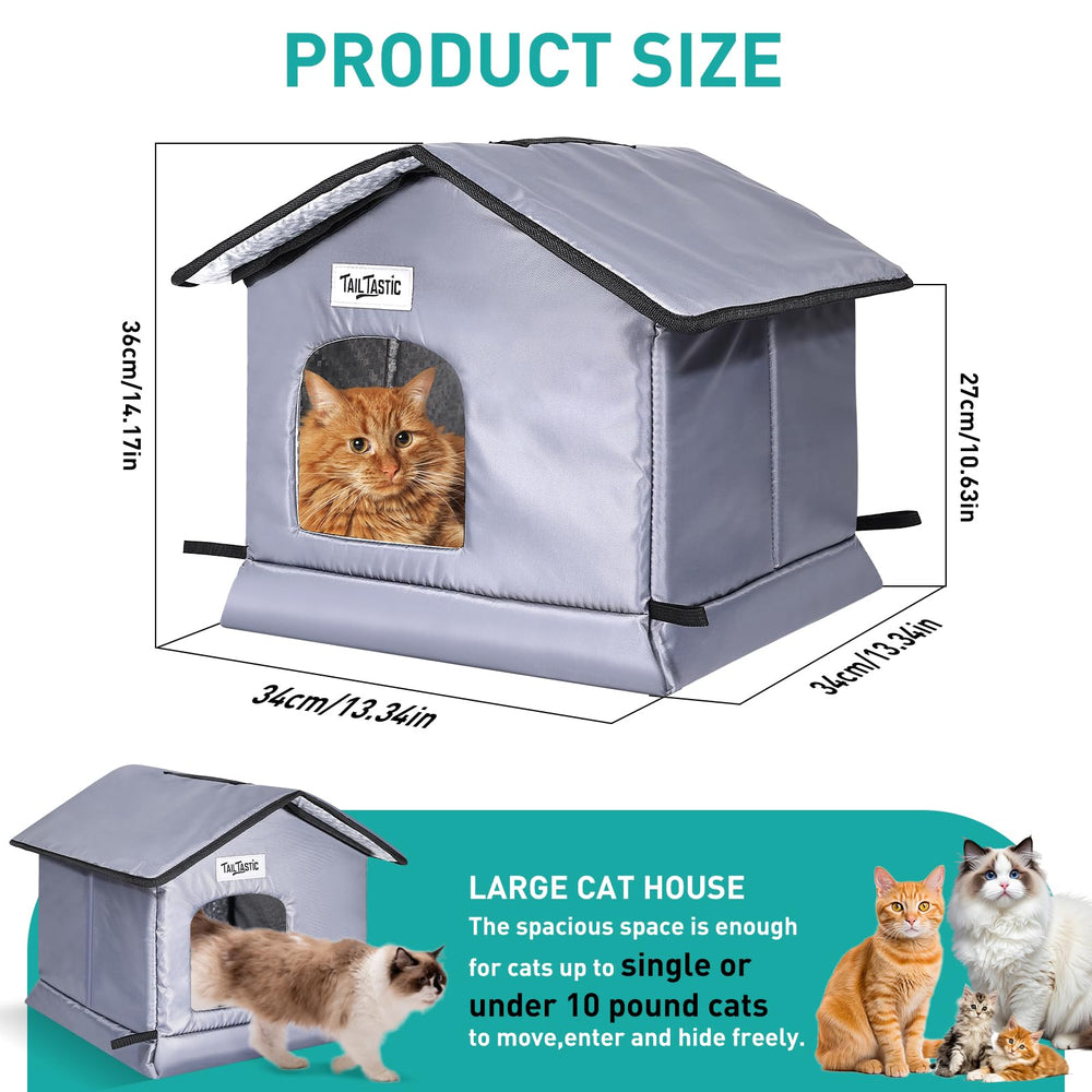 TailTastic Casita Gatos Exterior: montaje sin herramientas en segundos.
