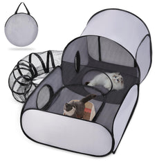 TailTastic parque gatos 3 en 1 exterior interior para juego seguro