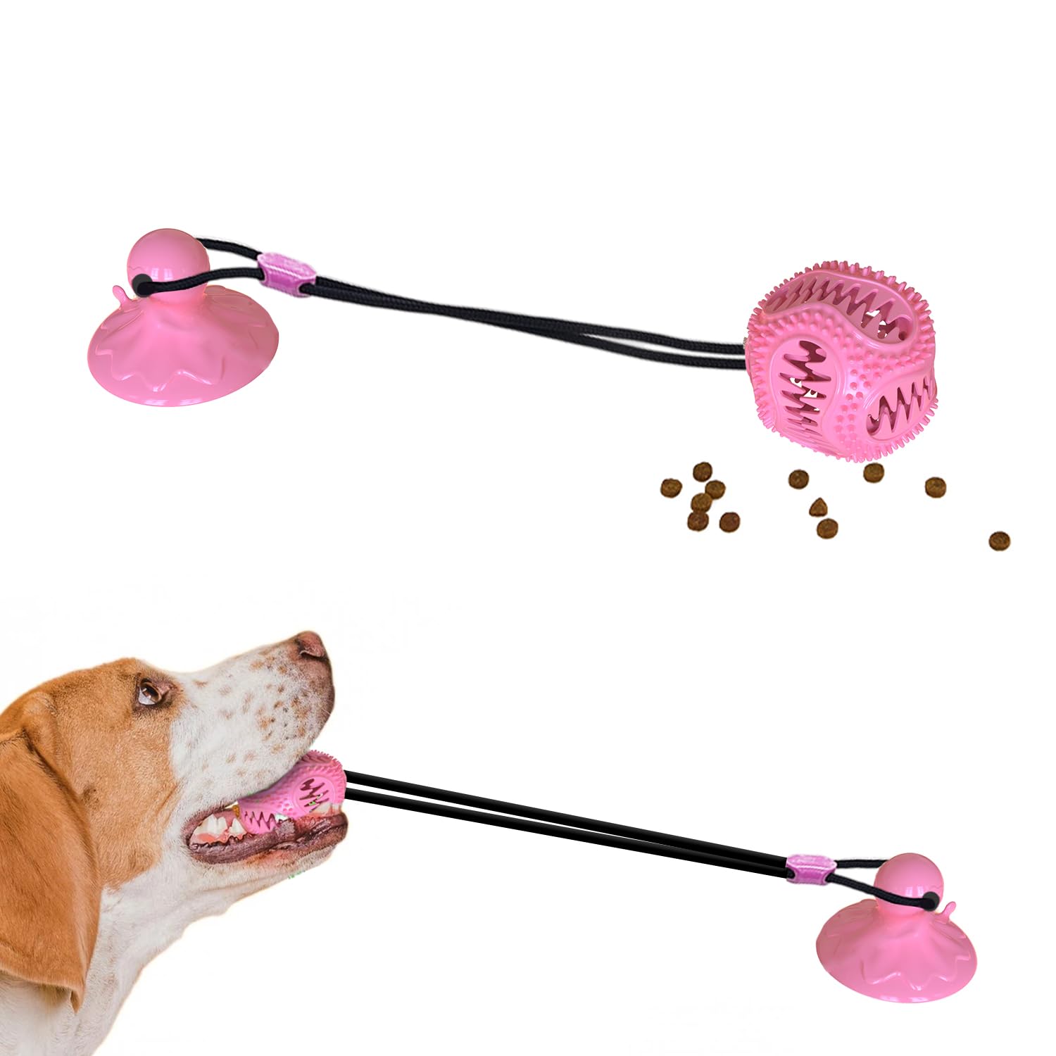 Tailwag bola dispensadora premios con ventosa, ideal para premiar durante juego seguro.
