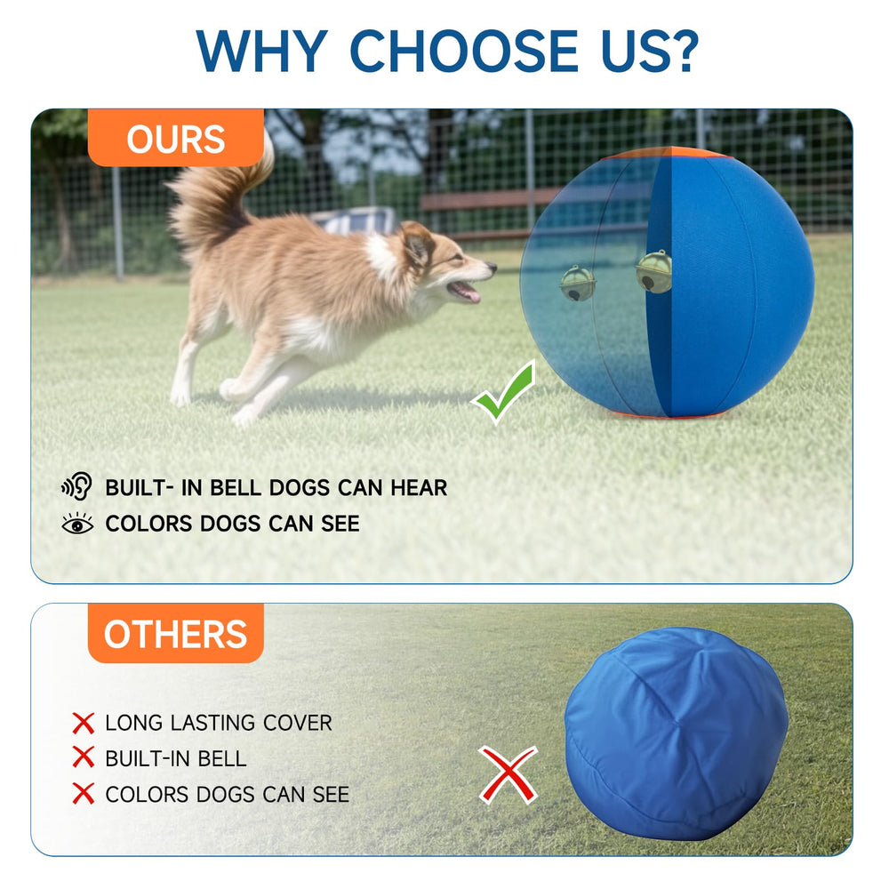 TailWaggers Jingle Herding Ball disponible en tallas variadas para perros