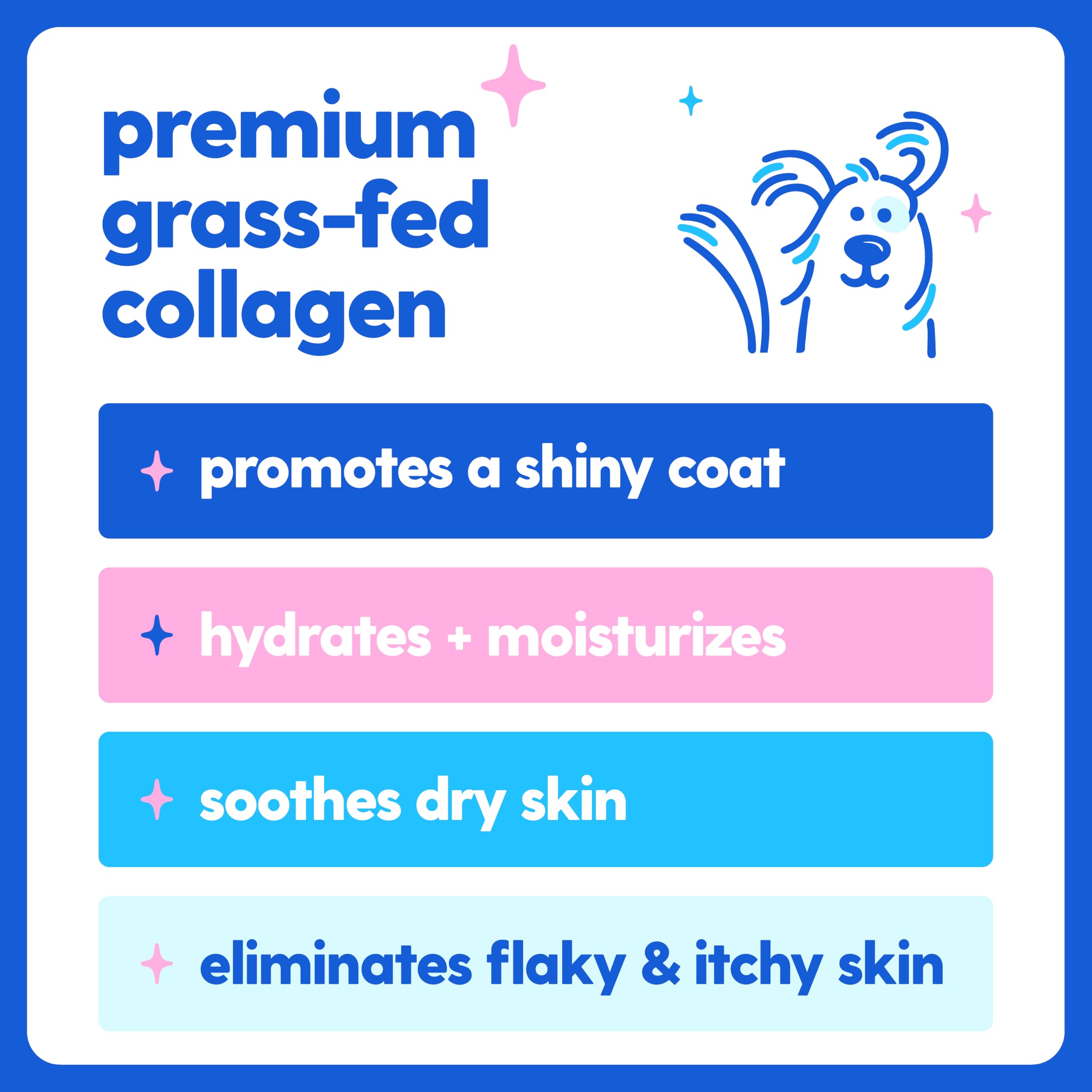 Taily Colágeno para perros, piel hidratada y suave.