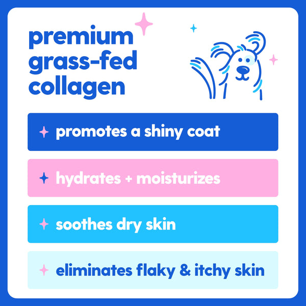 Taily Colágeno para perros, piel hidratada y suave.