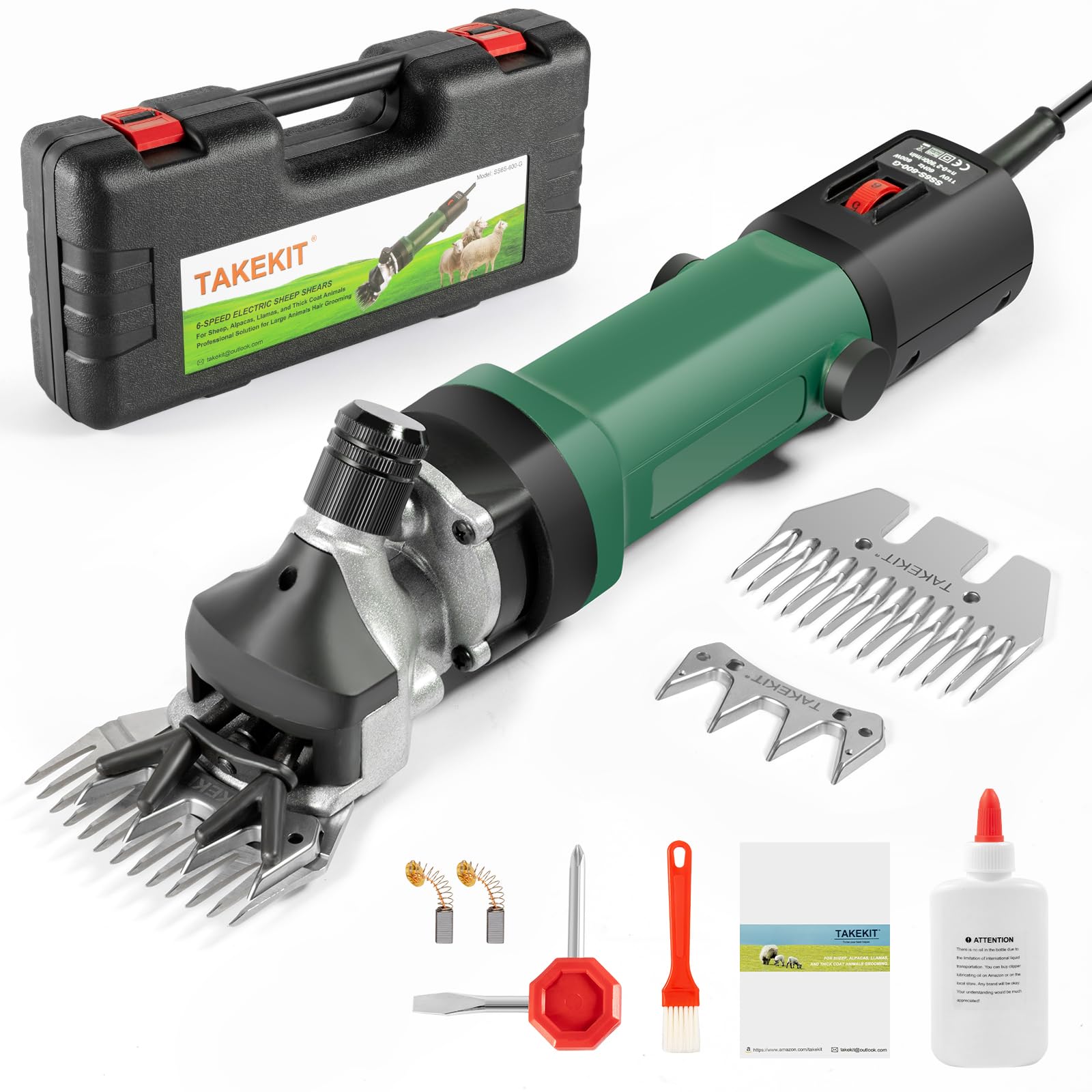 TAKEKIT máquina esquilar ovejas de 600W en acción para un afeitado eficiente