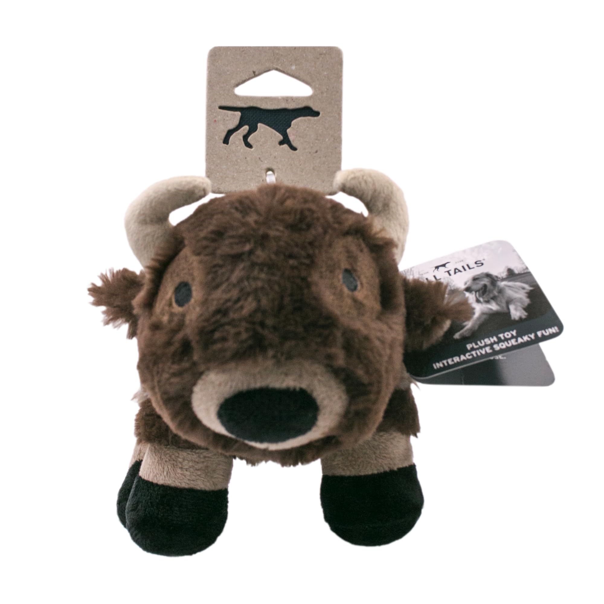 Tall Tails Buffalo con sonajero para perros, tamaño adecuado para perros medianos y grandes