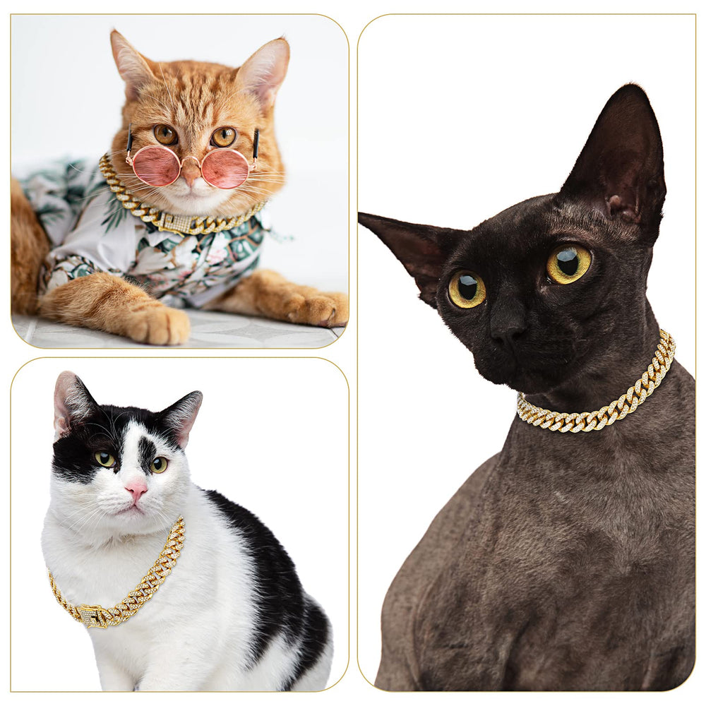 Tallew Acabado resistente: collar dorado para mascotas, duradero y elegante