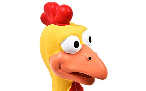 Juguete de pollo de goma con chirriido de Tamu style para perros.