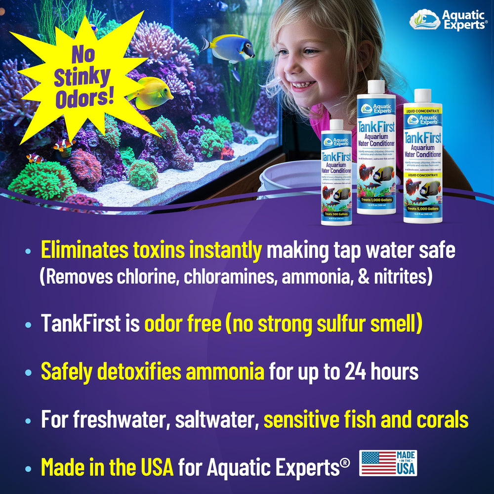 TankFirst etiqueta frontal con la marca y beneficios clave visibles.