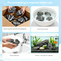 TankMatDecor Paludarium con Seiryu, piedras para diseño artesanal y estructura estable