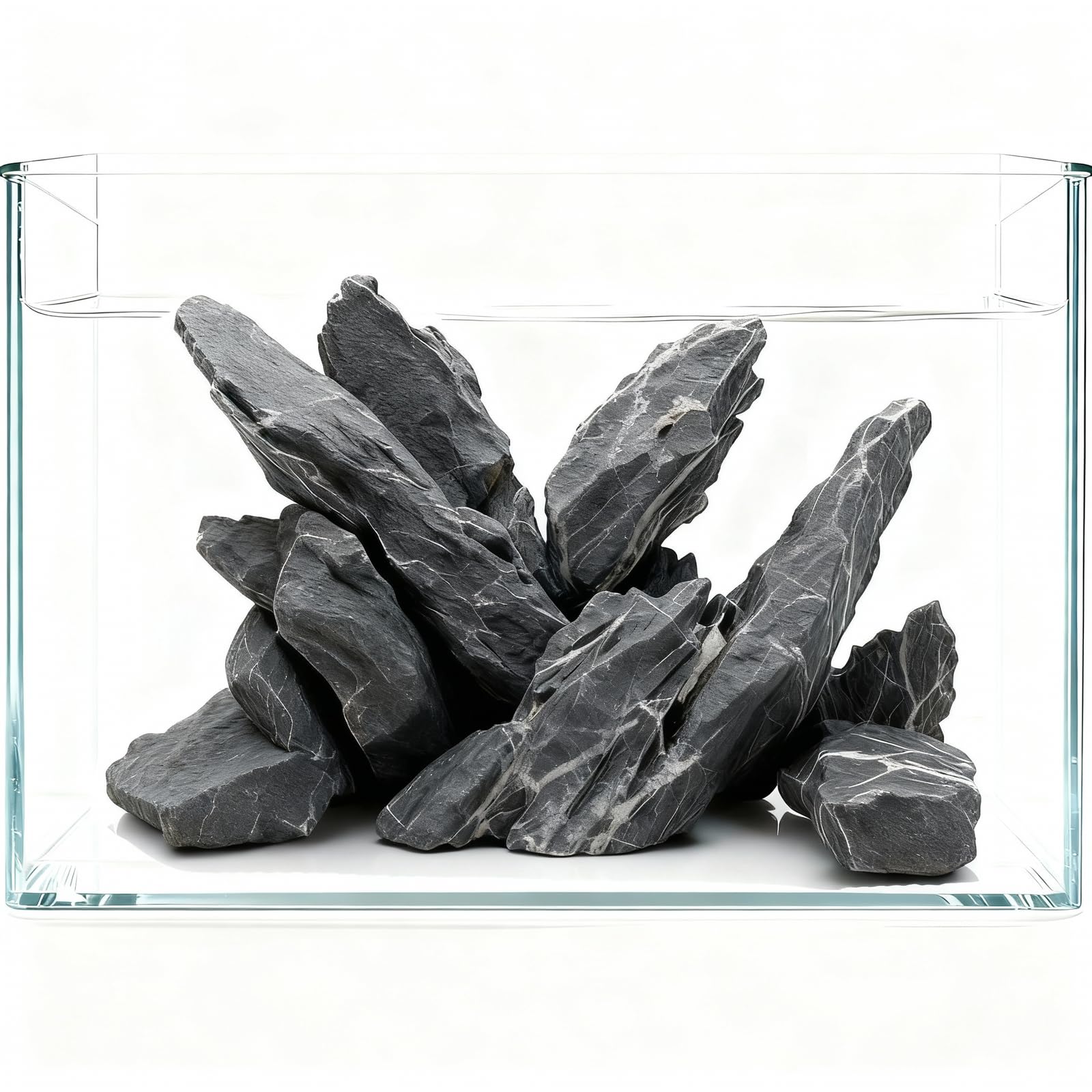 Piedra Seiryu TankMatDecor en acuario para un ambiente natural y estable.