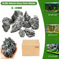 TankMatDecor Seiryu piedras para acuario, colores azul-gris que realzan paisajes submarinos