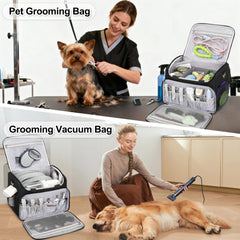 TANTO bolsa de peluquería para perros, zonas de almacenamiento amplias, acceso eficiente a herramientas.