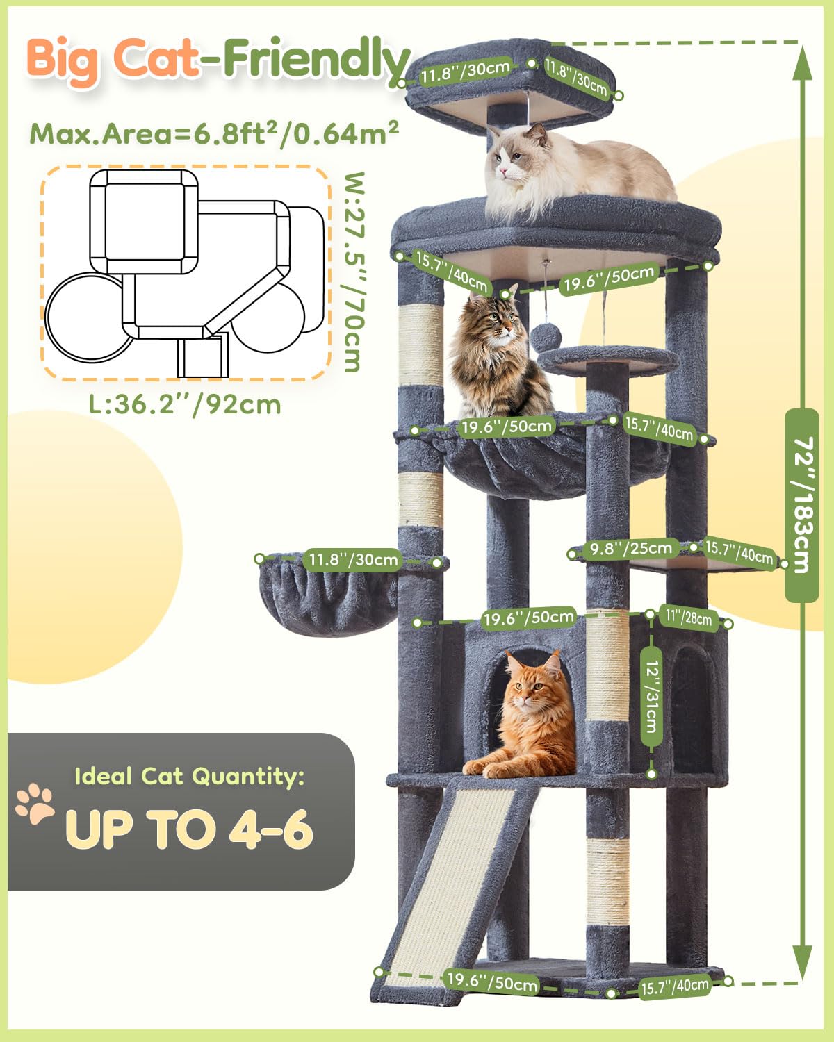 5 postes rascadores Taoqimiao en sisal para proteger muebles.
