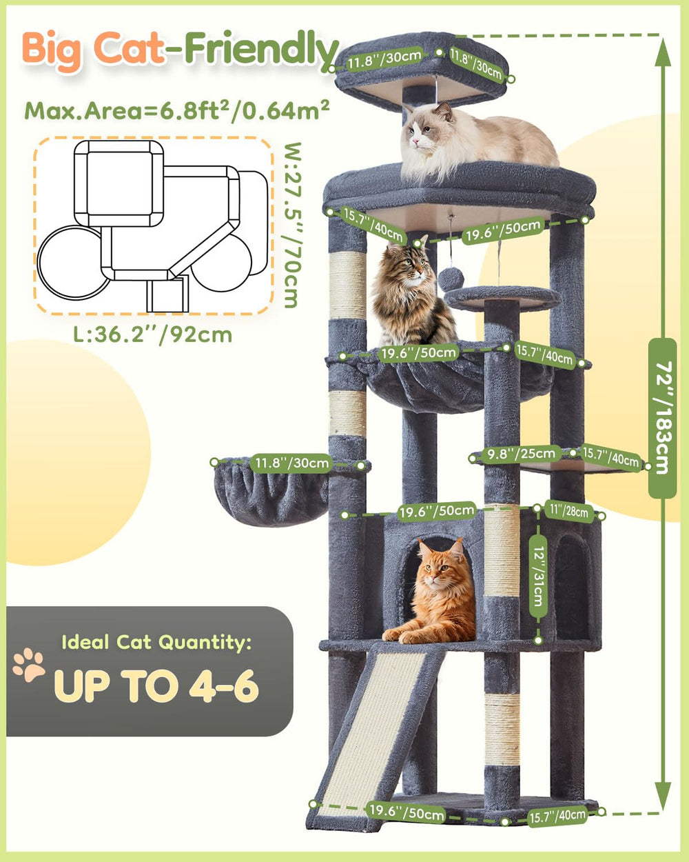 5 postes rascadores Taoqimiao en sisal para proteger muebles.