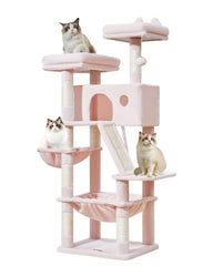 Taoqimiao arbol-gato 57-5 pulgadas con percha superior para observar desde la altura.