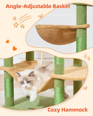 Taoqimiao árbol para gatos 66,2 pulgadas, dos perchas elevadas para vigilar.