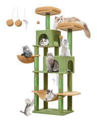 Taoqimiao árbol para gatos 66,2 pulgadas, estructura multinivel para juego y descanso.