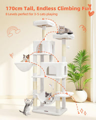 Taoqimiao arbol-gato 66,2 pulgadas cesta colgante para descanso cálido y seguro.