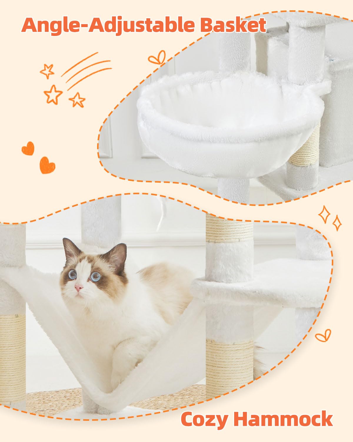Taoqimiao arbol-gato 66,2 pulgadas hamaca acogedora ideal para relajarse tras jugar.