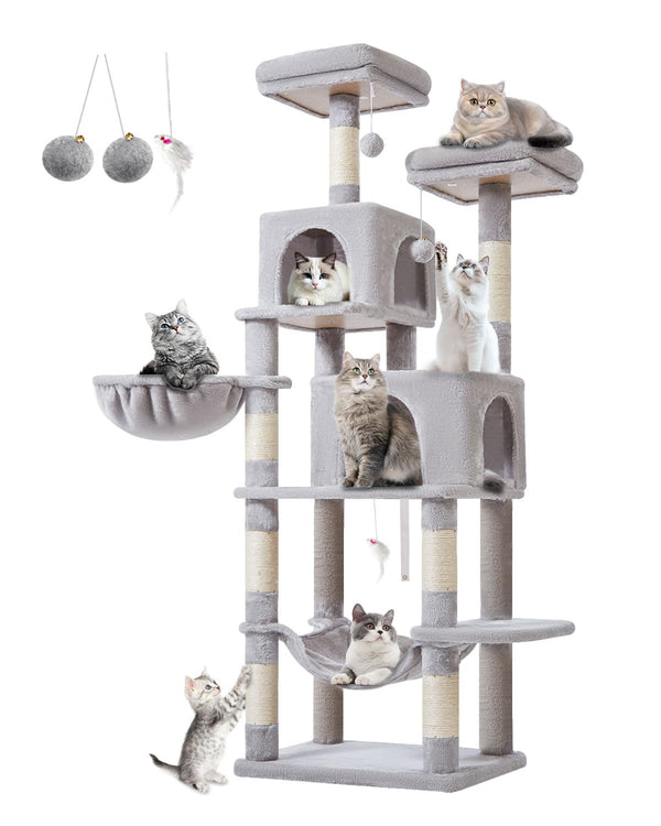 Taoqimiao arbol-gato 66-pulgadas ofrece refugio y diversión para gatos.