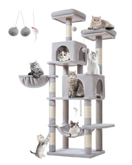 Taoqimiao arbol-gato 66-pulgadas ofrece refugio y diversión para gatos.