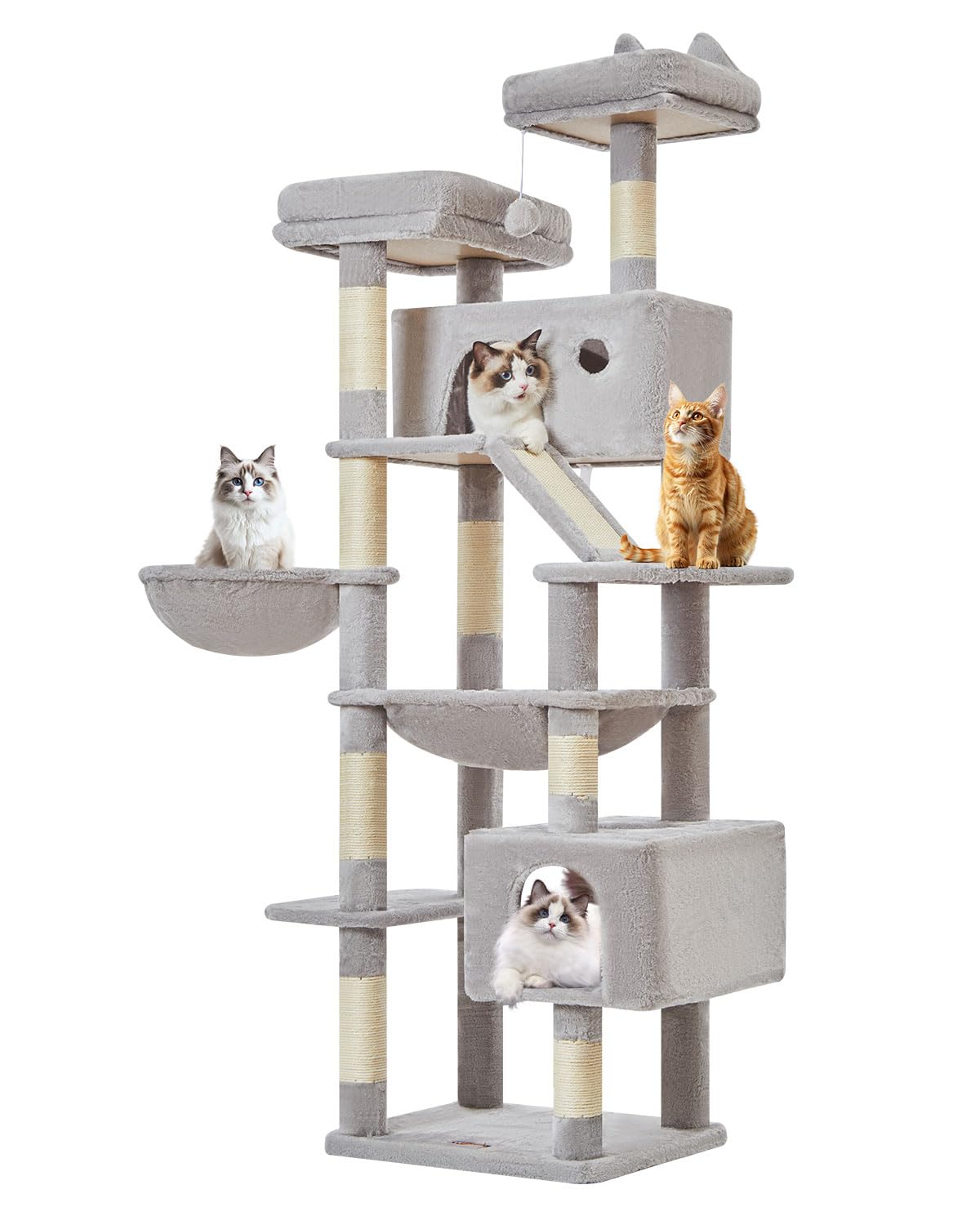 Taoqimiao arbol gato 71 pulgadas con 6 pisos para felinos curiosos
