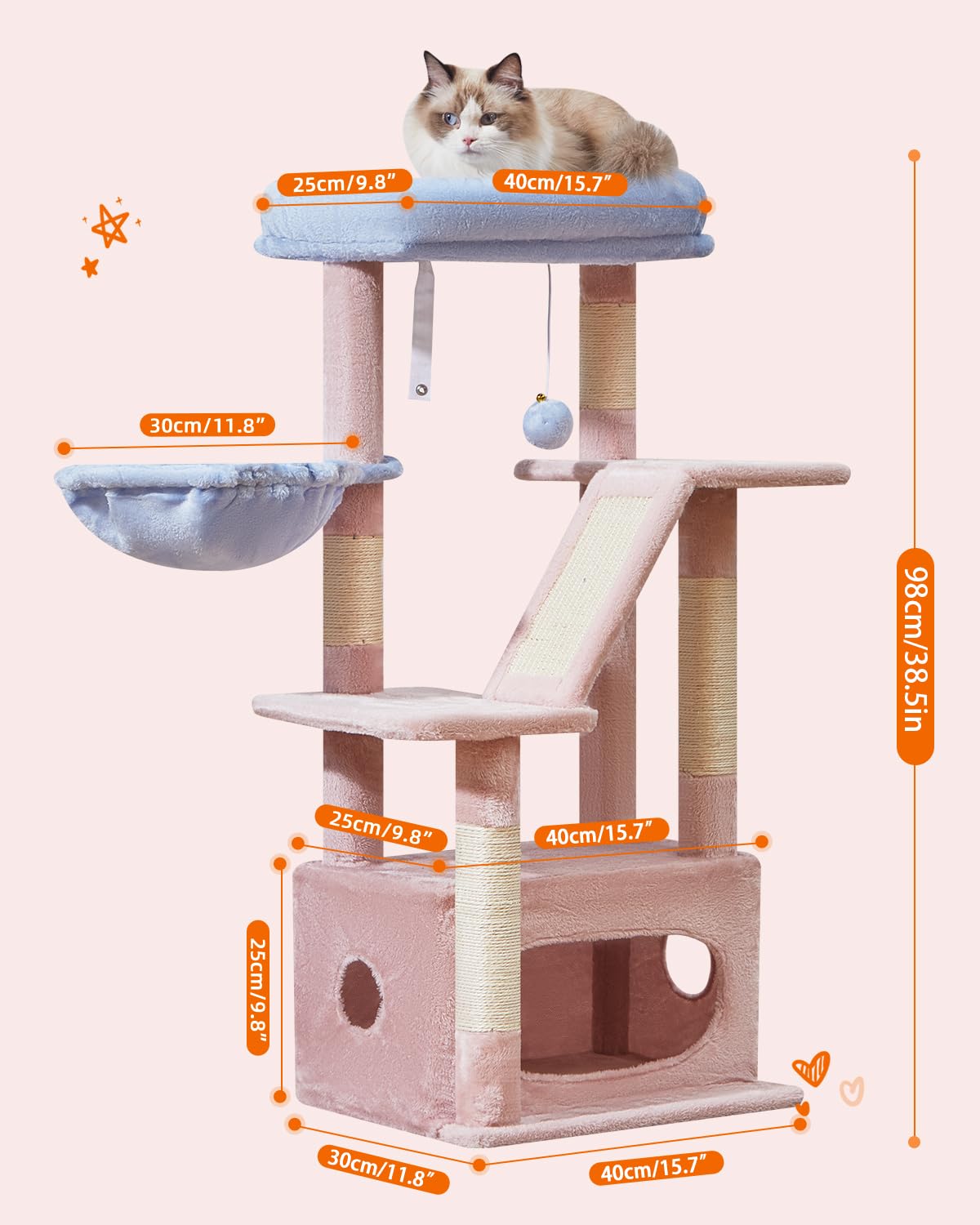Taoqimiao bandeja cesta colgante suave para gatitos curiosos