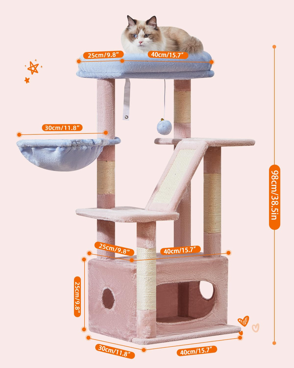 Taoqimiao bandeja cesta colgante suave para gatitos curiosos